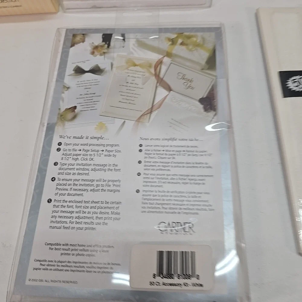 Gartner Studios VELLUM & RIBBON Accessory Kit - 50 count - WHITE 3+ Packs